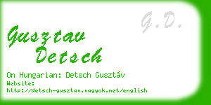 gusztav detsch business card